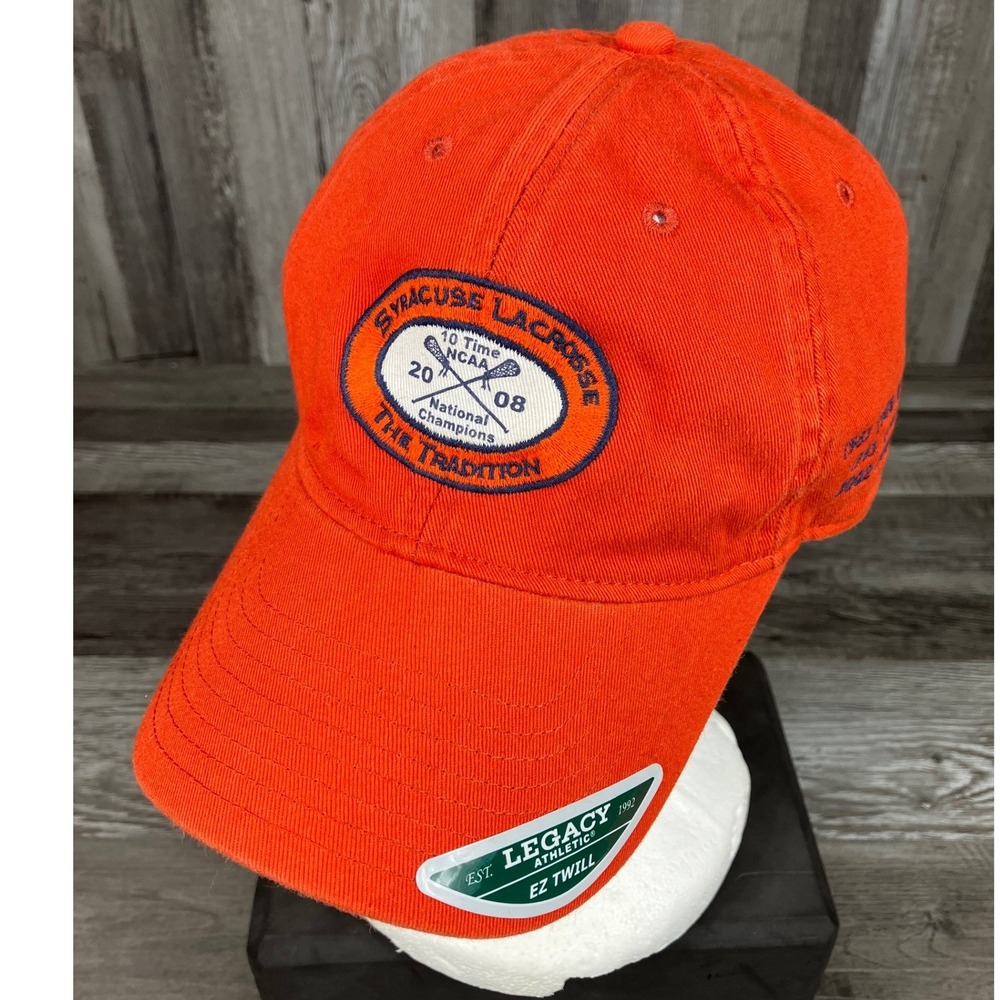 Legacy Syracuse Lacrosse 10 Time National Champions Hat Orange Strapback Cap
